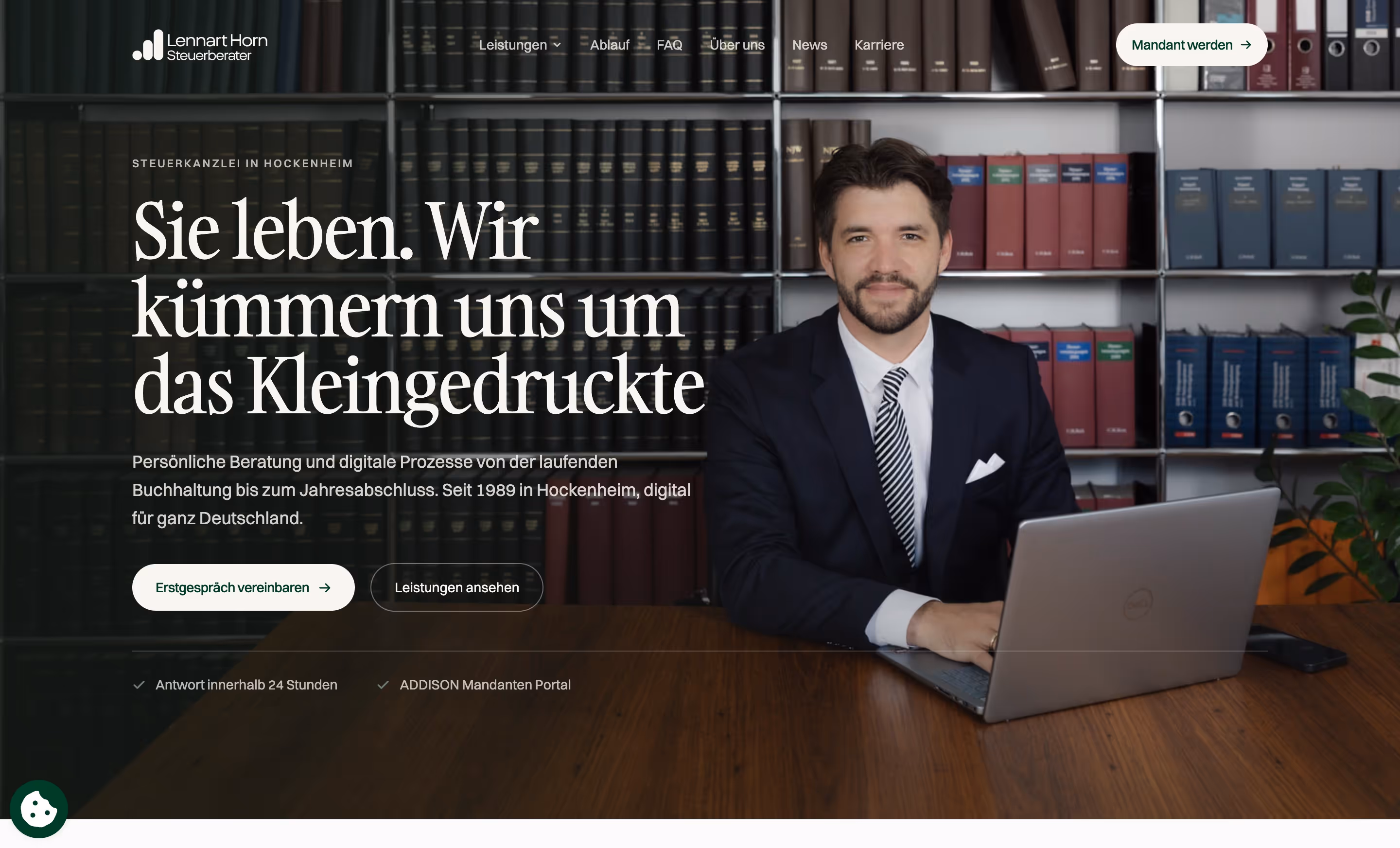 Webdesign Projekt Steuerbüro Horn professionelle Website für Steuerberater Lennart Horn
